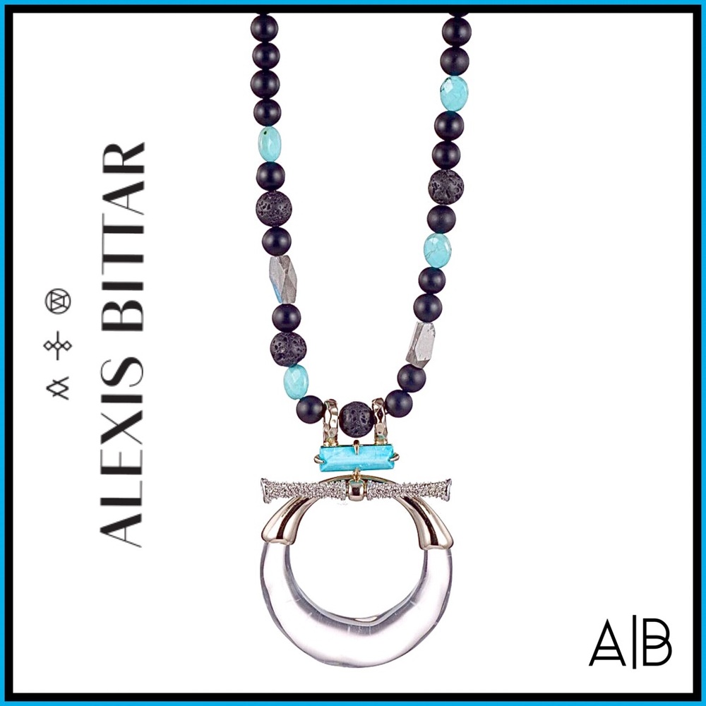 ALEXIS BITTAR Crystal Encrusted Hoop Necklace